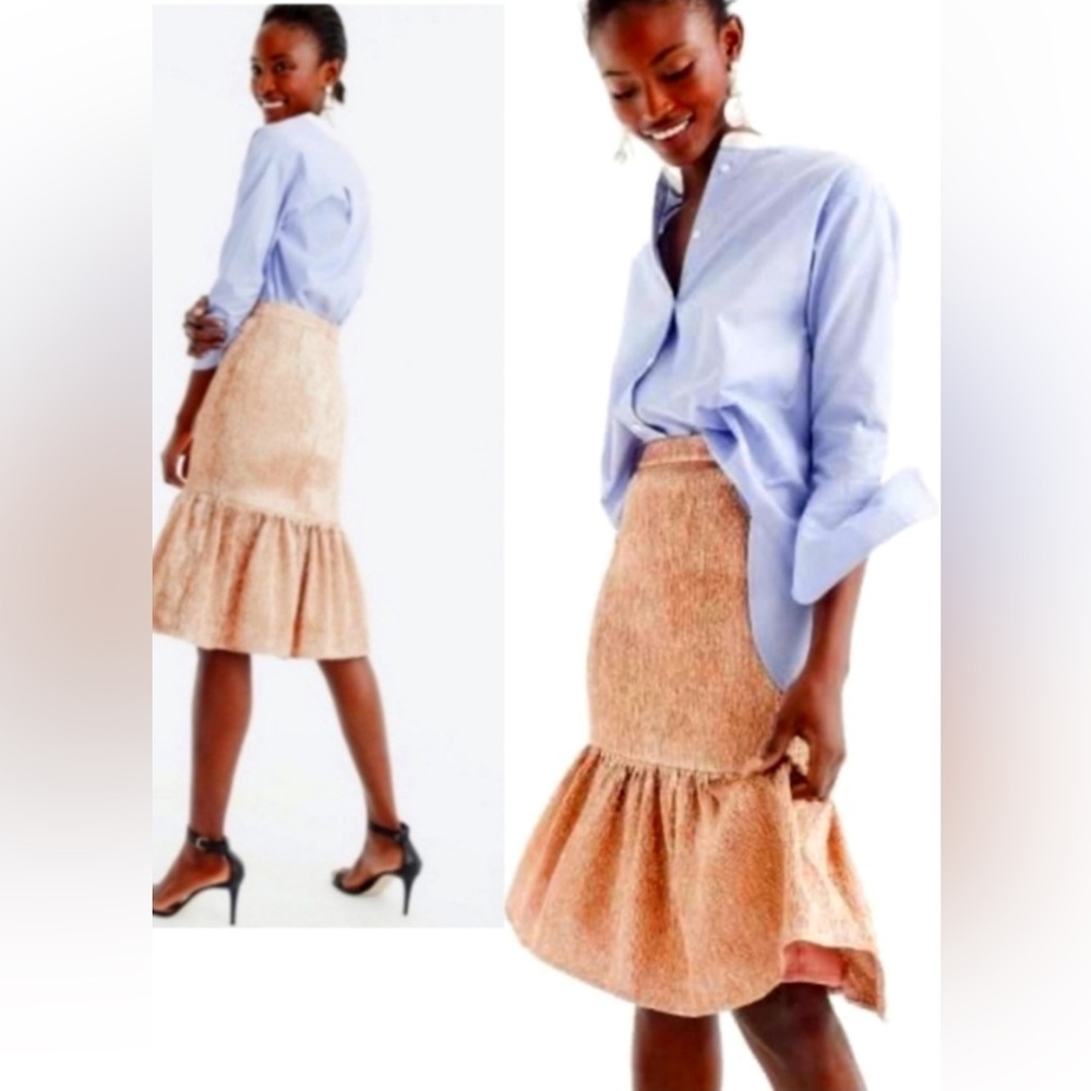 NWT J. Crew size 4 Tan Trumpet Midi Skirt for Work